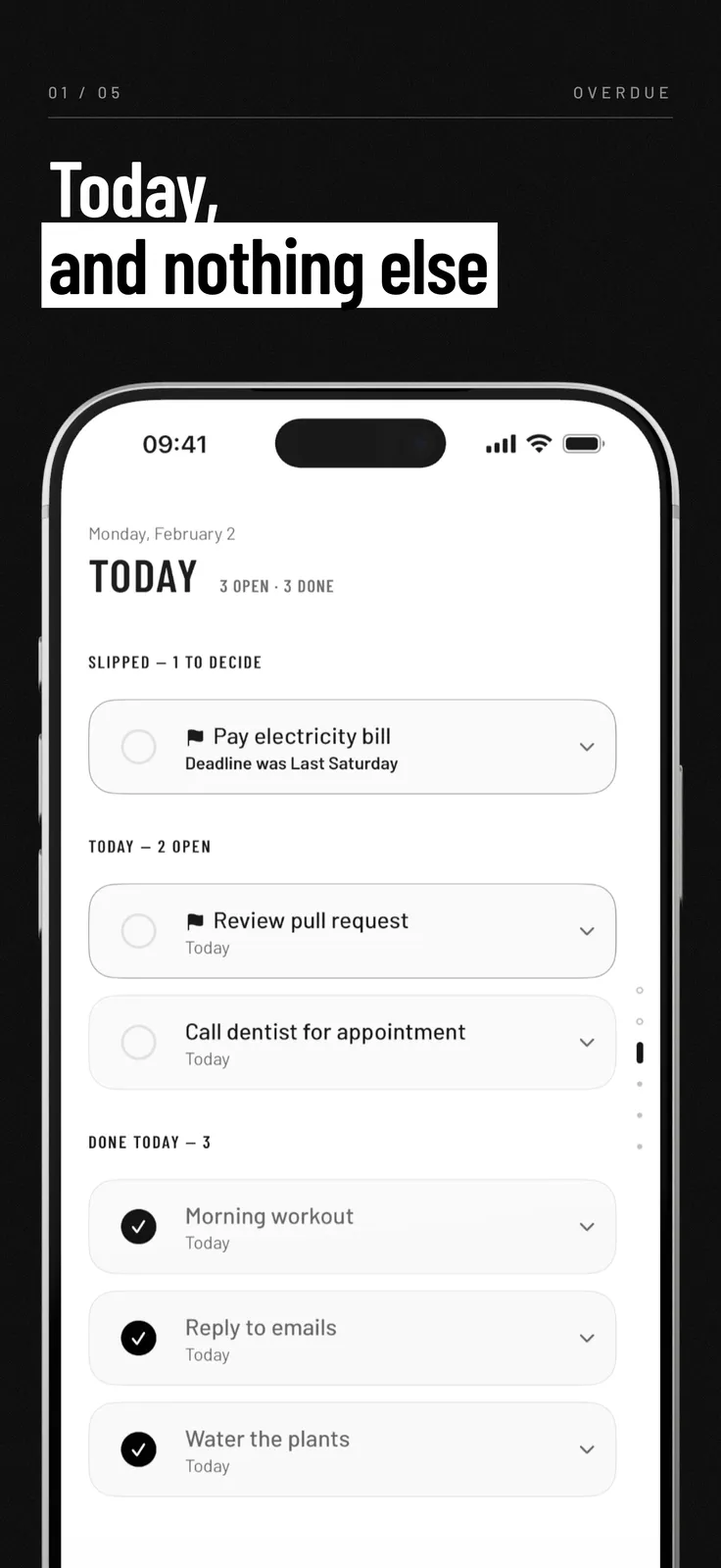 Overdue: minimal to-do screenshot 1